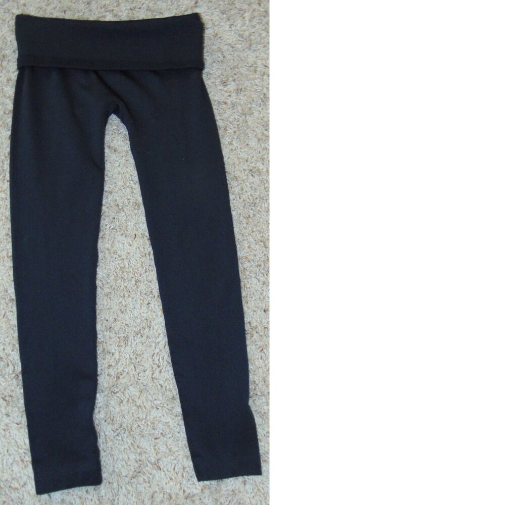 Womens French Laundry Capris L/XL Black Pull On Foldover Elastic Waist